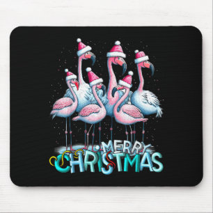 Merry Christmas Flamingo Squad Trocal Style Mouse Pad