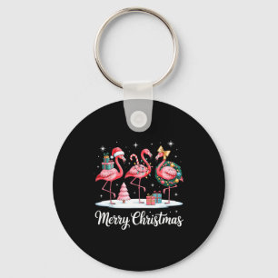 Merry Christmas Flamingo Women Girls Kids Xmas Fla Key Ring