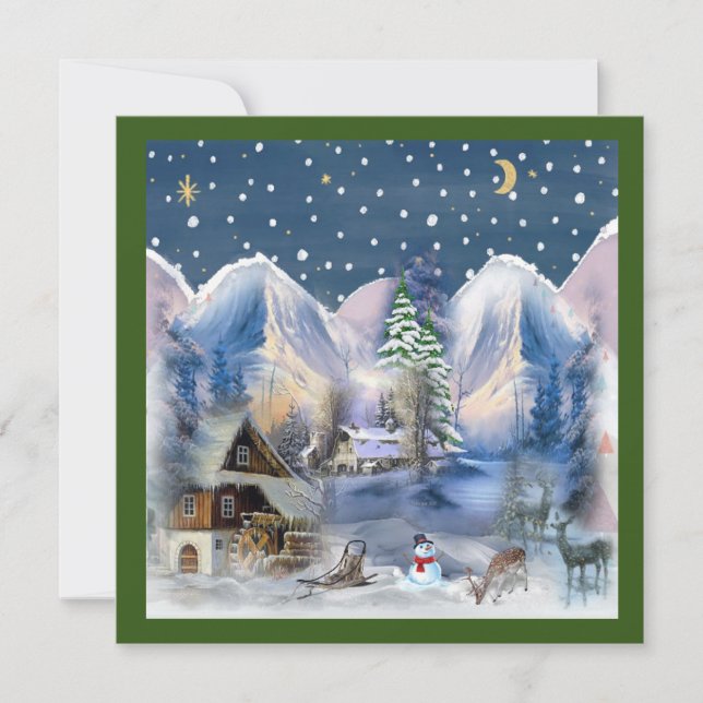 Merry Christmas Flat  Card (Front)