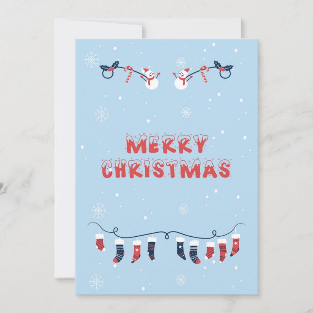 Merry Christmas Flat Greeting Card (Front)