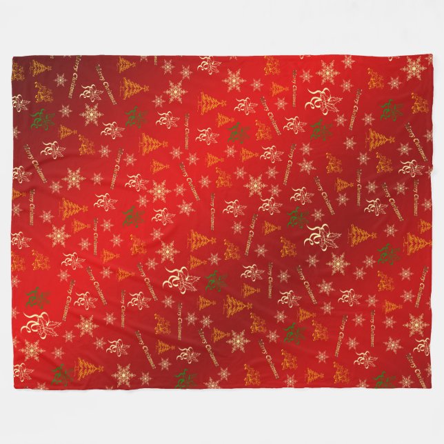 merry christmas fleece blanket (Front (Horizontal))