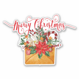 Merry Christmas floral envelope