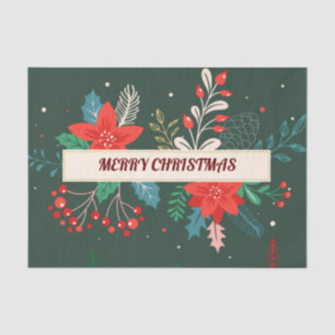Merry Christmas Floral Tissue Paper