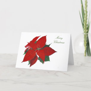 Merry Christmas Floral Watercolor Holiday Card