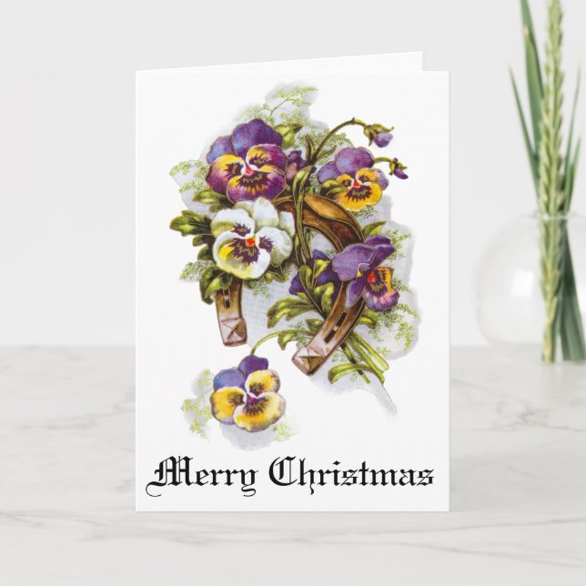Merry Christmas Florals Holiday Card (Front)