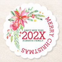 Merry Christmas Flowers Bouquet Happy New-Year