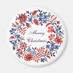Merry Christmas Flowers cycle Magnet