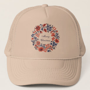 Merry Christmas Flowers cycle Trucker Hat