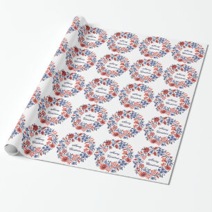 Merry Christmas Flowers cycle Wrapping Paper