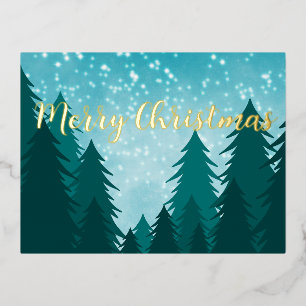 Merry Christmas Foil Holiday Postcard