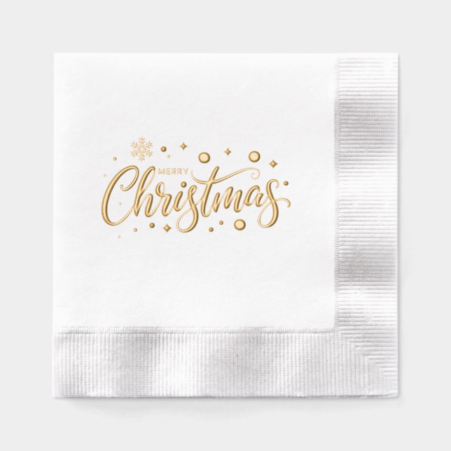 Merry Christmas Foil Napkins (Front)