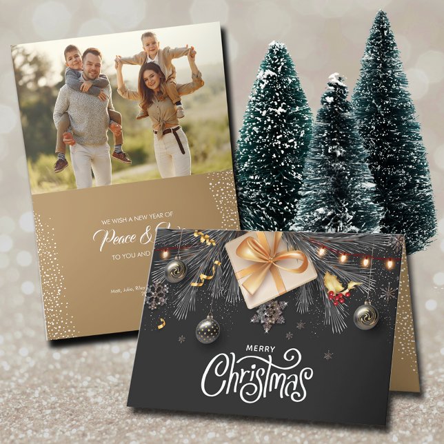 Merry Christmas Folded Photo Holiday Card (Creator Uploaded)