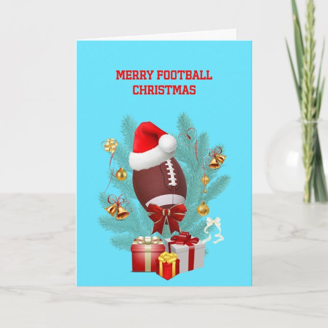 Merry Christmas Football Holiday Card (Front)
