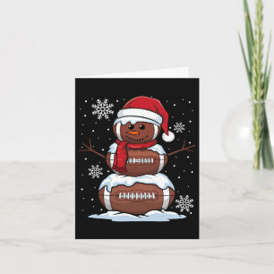 Merry Christmas Football Snowman Holiday Sports Xm Card