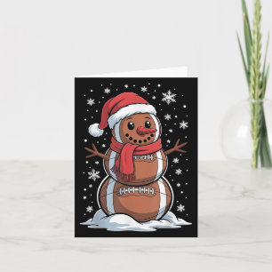 Merry Christmas Football Snowman Holiday Srts Xmas Card