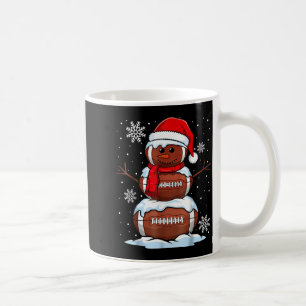 Merry Christmas Football Snowman Holiday Srts Xmas Coffee Mug