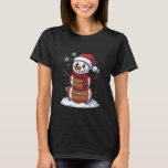 Merry Christmas Football Snowman Santa Hat Xmas To T-Shirt<br><div class="desc">Merry Christmas Football Snowman Santa Hat Xmas Toddler Kids</div>