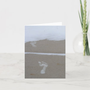Merry Christmas Footprints in the Snow Holiday Card
