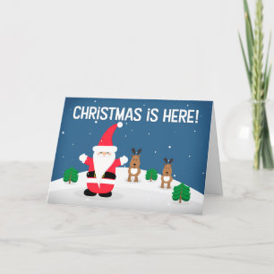 Merry Christmas For Anyone Santa and Reindeer Holiday Card