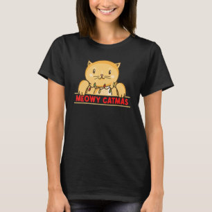Merry Christmas for Cat  Cat Pajama xmas Meowy Cat T-Shirt
