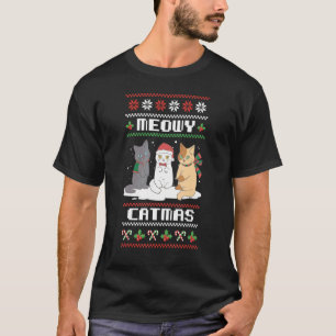 Merry Christmas for Cat Cat Pajama xmas Meowy Cat T-Shirt