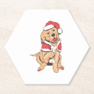 Merry Christmas for dog Lover Paper Coaster