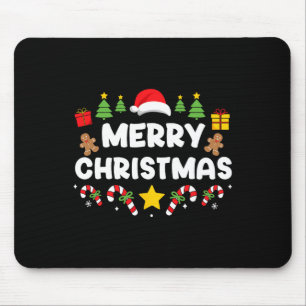 Merry Christmas For Family Xmas Pajama Holiday Mouse Pad