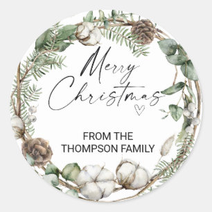 Merry Christmas for Gifts Envelopes Present Class Classic Round Sticker