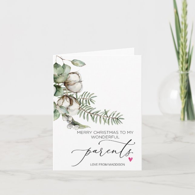 Merry Christmas For Parents From Daughter Card (Front)