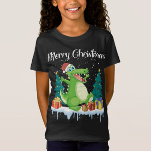 Merry Christmas For Women Xmas Santa Claus Alligat T-Shirt