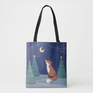 Merry Christmas: Fox Illustration Art Tote Bag