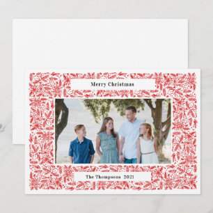 Merry Christmas Frame Holiday Red Card