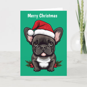 Merry Christmas French Bulldog Holiday Card