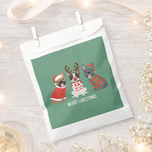 Merry Christmas French Bulldogs Favour Bags