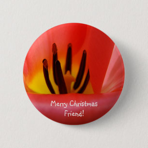 Merry Christmas Friend! buttons Holiday Red Tulip