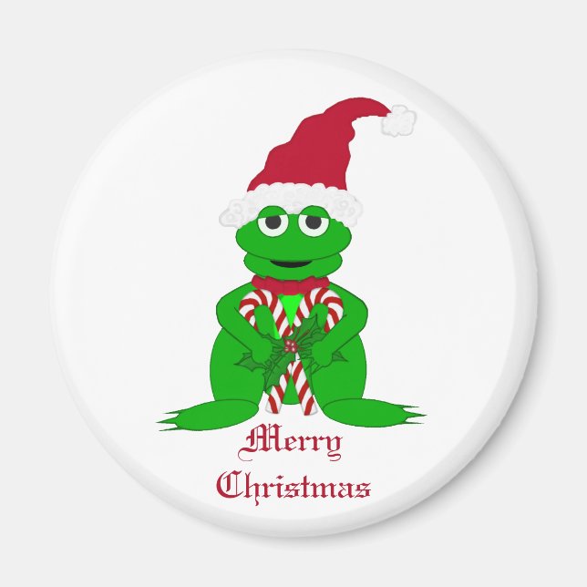 Merry Christmas Frog Magnet (Front)