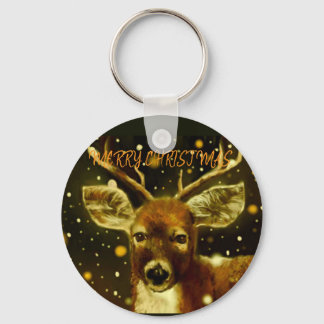 Merry Christmas From A Deer Key Ring