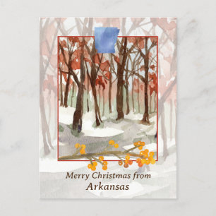 Merry Christmas from Arkansas Trees Winter Snow Holiday Postcard