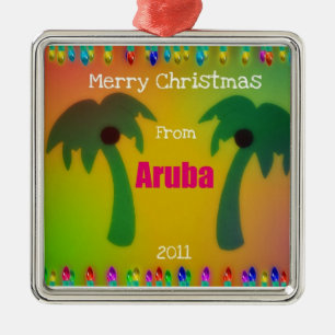 Merry Christmas from Aruba  2011 Metal Tree Decoration
