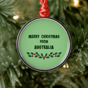Merry Christmas from Australia Metal Tree Decoration