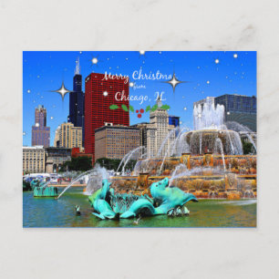 Merry Christmas from Chicago Postcard