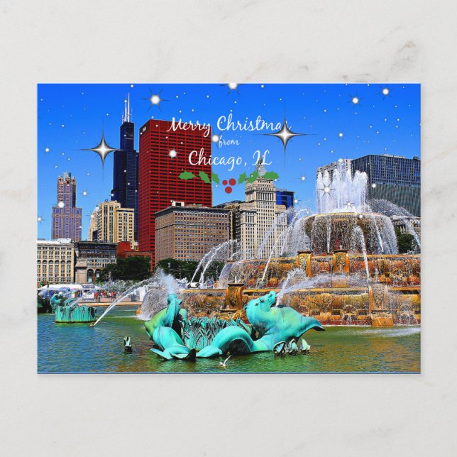 Merry Christmas from Chicago Postcard (Front)