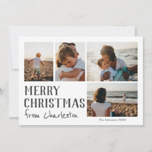 Merry Christmas from city or location photo Card