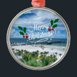 Merry Christmas from Clearwater Beach Metal Tree Decoration<br><div class="desc">Merry Christmas from Clearwater Beach,  Florida</div>