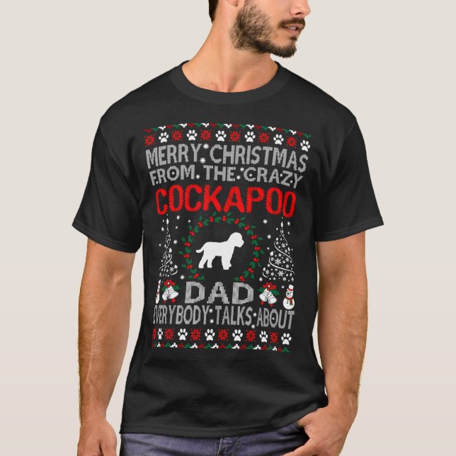 Merry Christmas From Cockapoo Dad Gift T-Shirt (Front)