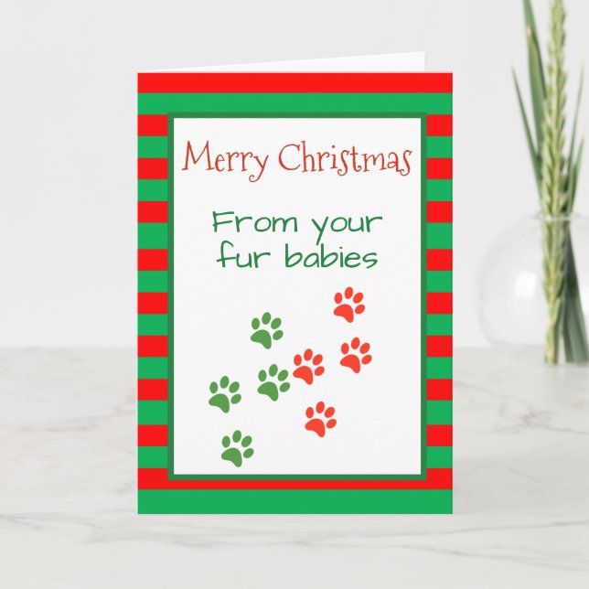 Merry Christmas from Dogs Cats Pets Multiple Card (Front)