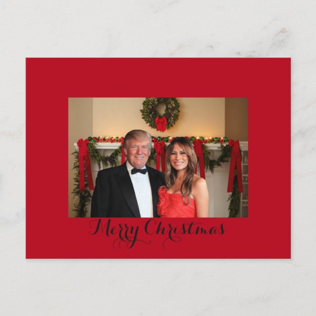 Merry Christmas from Donald and Melania Holiday Postcard (Front)