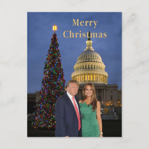 Merry Christmas from Donald and Melania Holiday Postcard