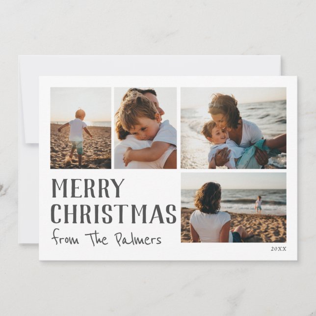 Merry Christmas from editable photo card (Front)
