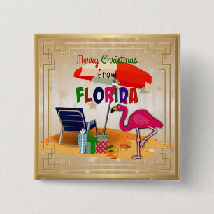 Merry Christmas from Florida 15 Cm Square Badge